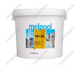 Дезинфектант для бассейна на основе гипохлорита кальция Melpool N.X 70/20 в таблетках (5кг)