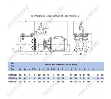 Насос для бассейна Hayward HCP50103E7 (109м³/ч 7.36кВт 380В)